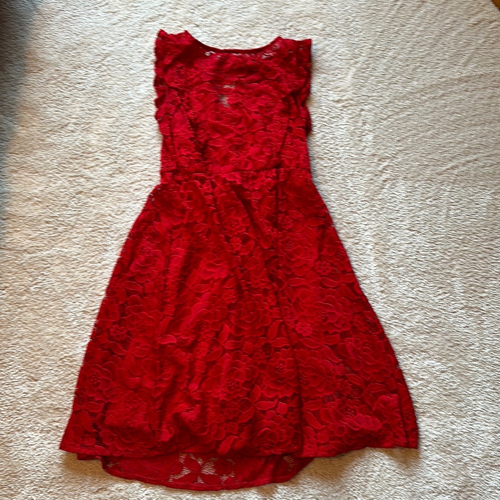 Lauren Conrad Red Lace Dress